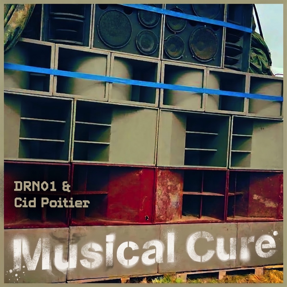 Musical Cure Release Artwork of a sound system stack of speakers